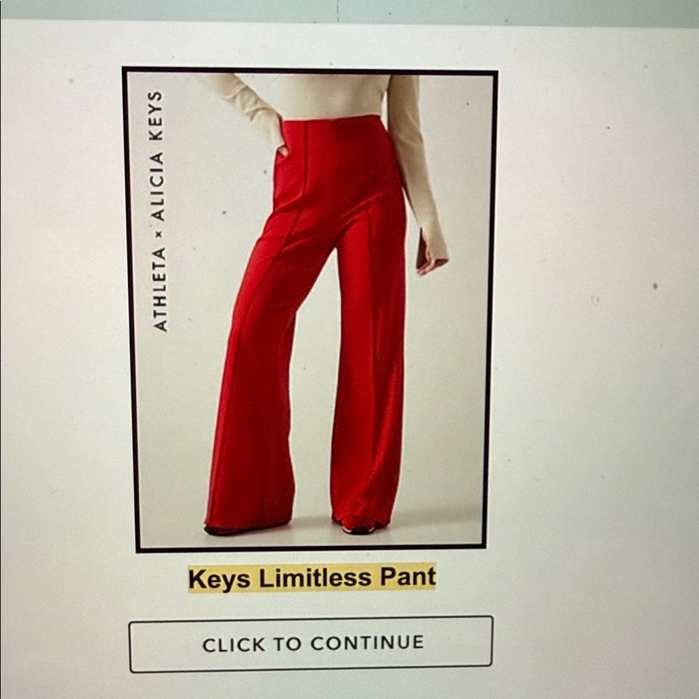 Athleta Keys Limitless Red Wide Leg Pant